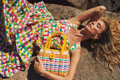 Bolso Córcega Pequeño en Amarillo / Arcoíris