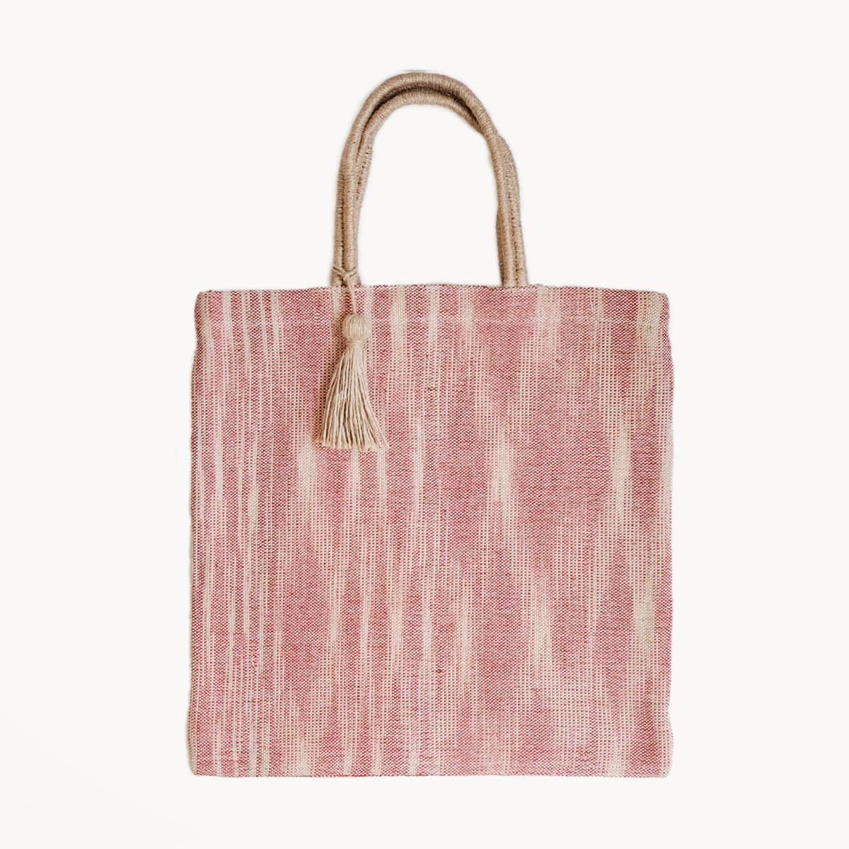 Handwoven Nadi Jute Tote Bag in Red