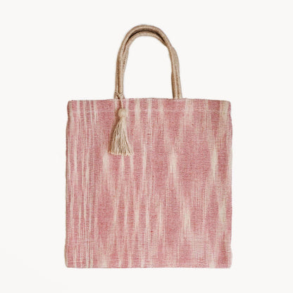 Handwoven Nadi Jute Tote Bag in Red