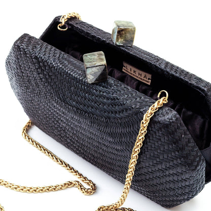 Sarsuela Handwoven Clutch in Black
