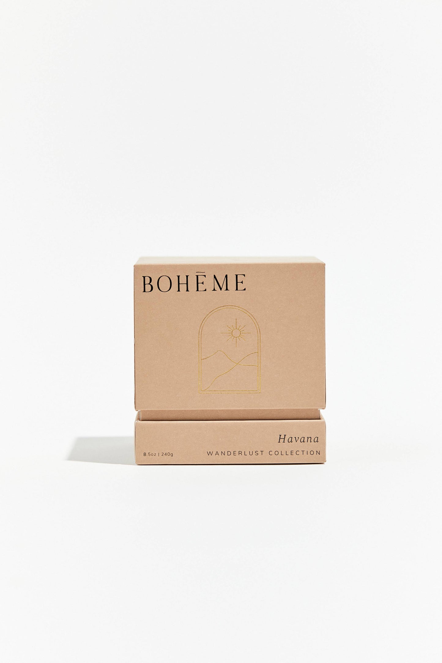 Boheme candle packaging on a white background