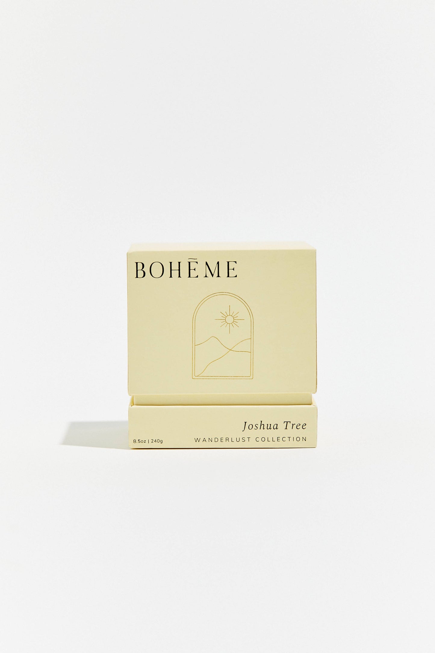 Yellow box with 'Bohème' branding on a white background
