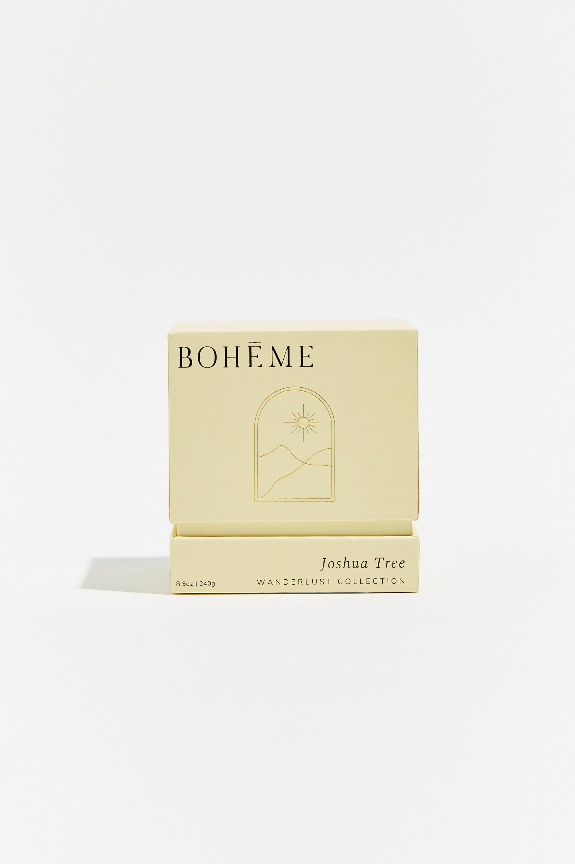Yellow box with 'Bohème' branding on a white background