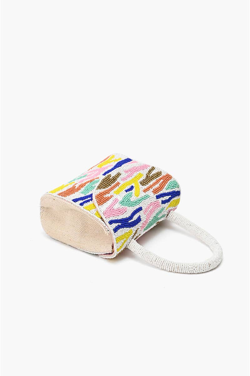 Colorful textured cylindrical object on a white background